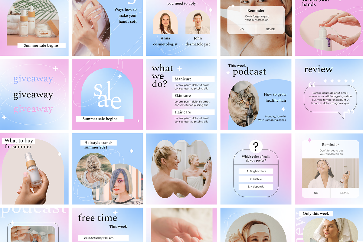 Gradient Instagram Template Canva, a Social Media Template by DesignKora (Photo 2 of 8)