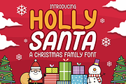 Holly Santa - Christmas Family Font, a Handwritten Font by MaikoHatta (Thumbnail 1 of 6)