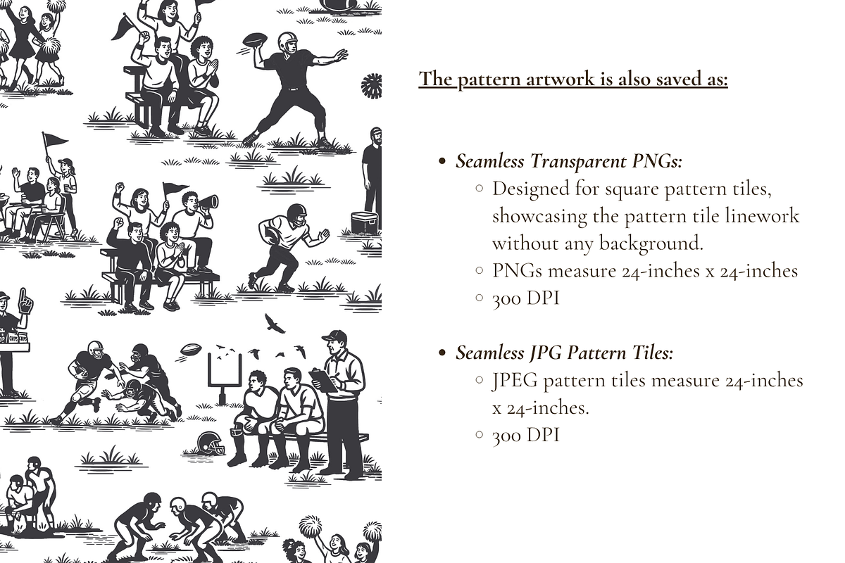 Football Toile de Jouy, a Background Graphic by Hughes Studio (Photo 6 of 8)