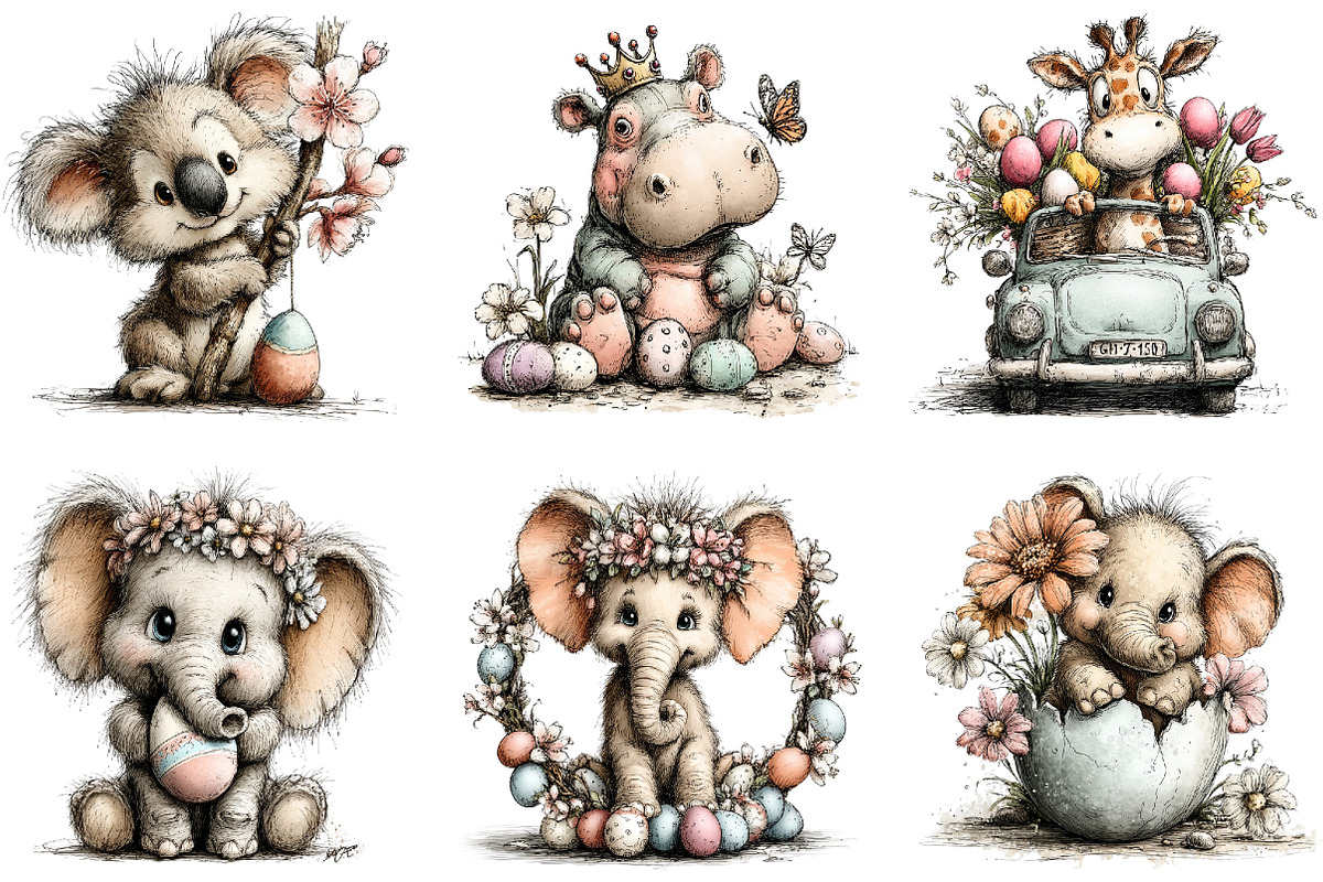 Easter Safari Animals Clipart, an Illustration by Sublimation Artist (Photo 7 of 7)