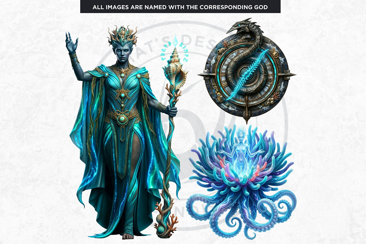 Legends of the Deep Cliparts, a Person Illustration by ThatsDesignArt (Photo 4 of 15)