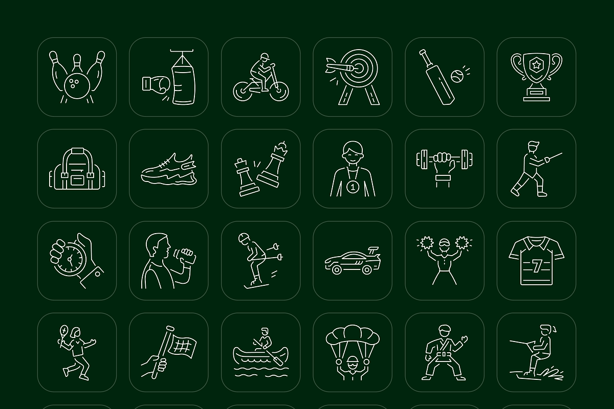 Sports Icon Art Set, an Outline Icon by Prosymbols (Photo 7 of 8)