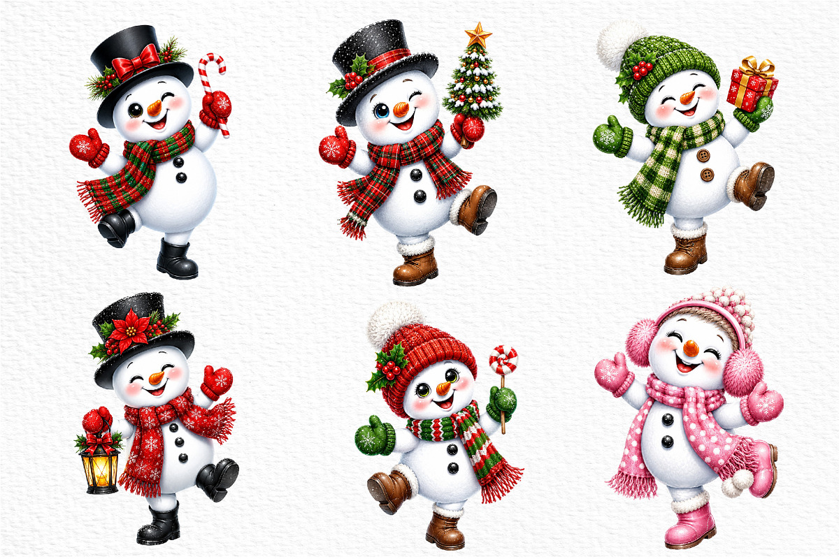 Whimsical Dancing Snowman PNG, a Seasonal Illustration by Craft Nest (Photo 3 of 3)
