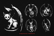10 Bundle Dark Art Cat Wing Kitten, an Illustration by Morspective (Thumbnail 3 of 7)