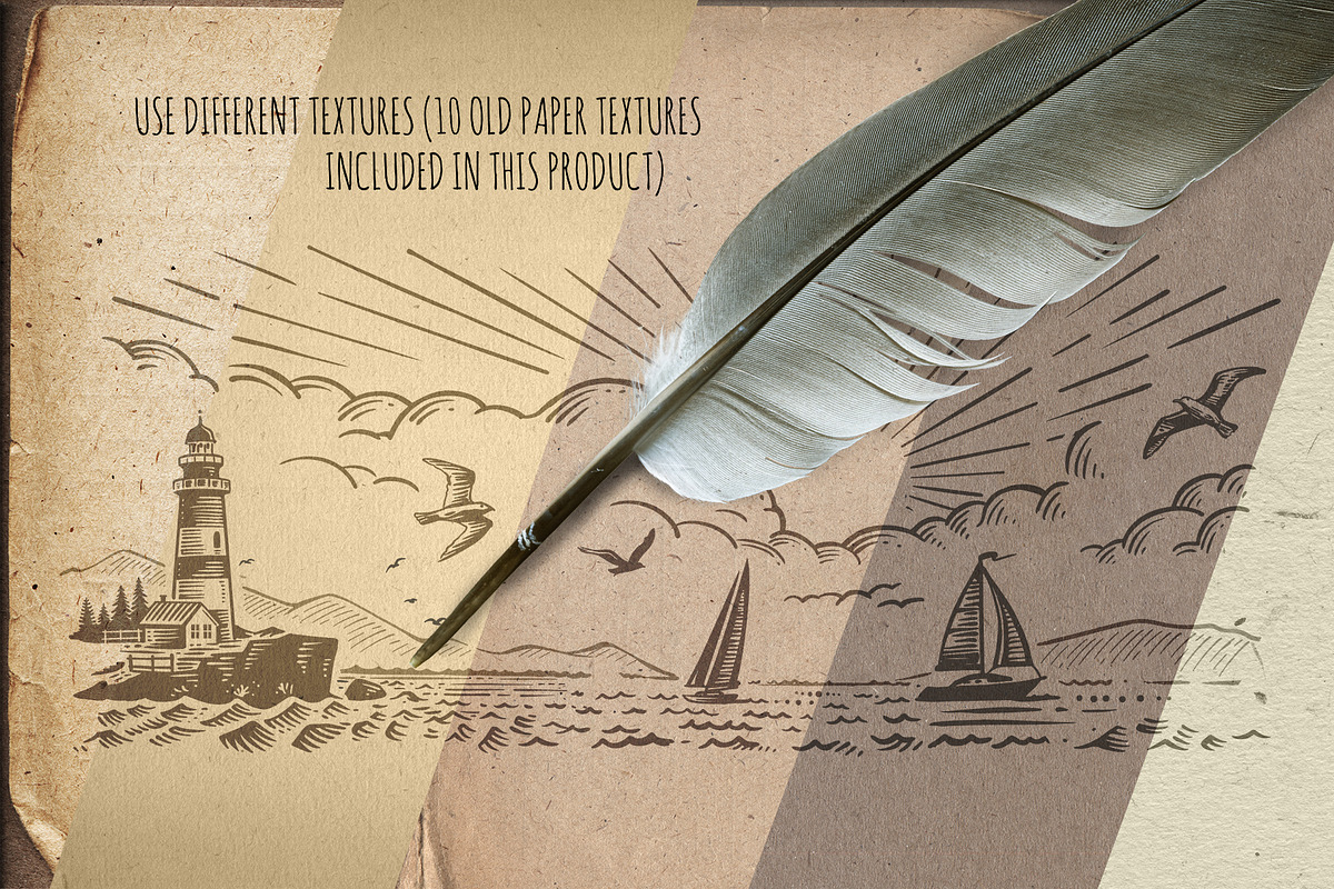 Nautical. Mockups, vector, textures., a Texture Illustration by bioraven (Photo 10 of 26)