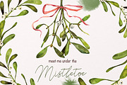 Mistletoe watercolor clipart, an Illustration by Artcard Watercolor (Thumbnail 1 of 7)