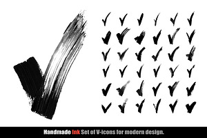 Validation V icons set