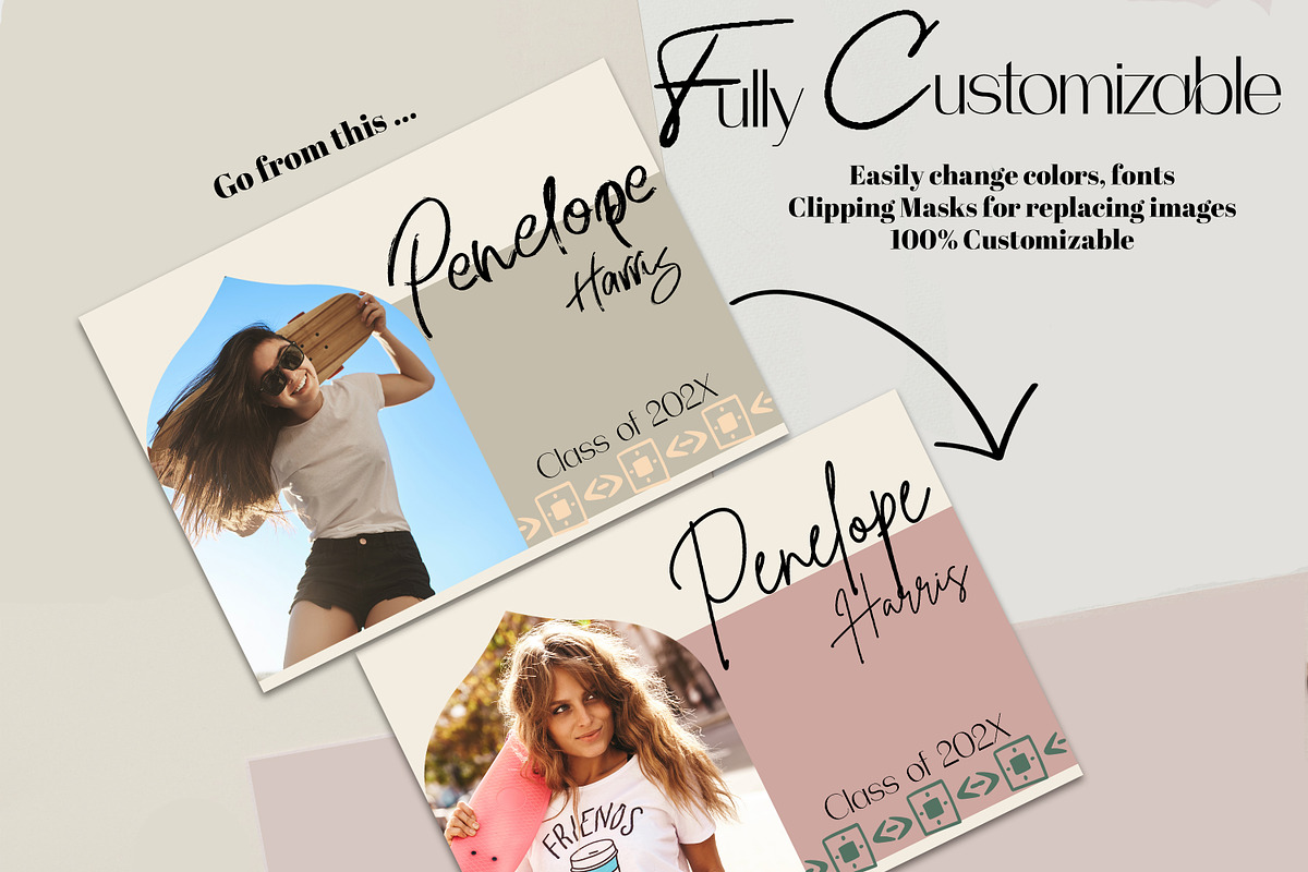 Arched Grad Party Card Template, a Card Template by InstaNoirDesigns (Photo 4 of 9)