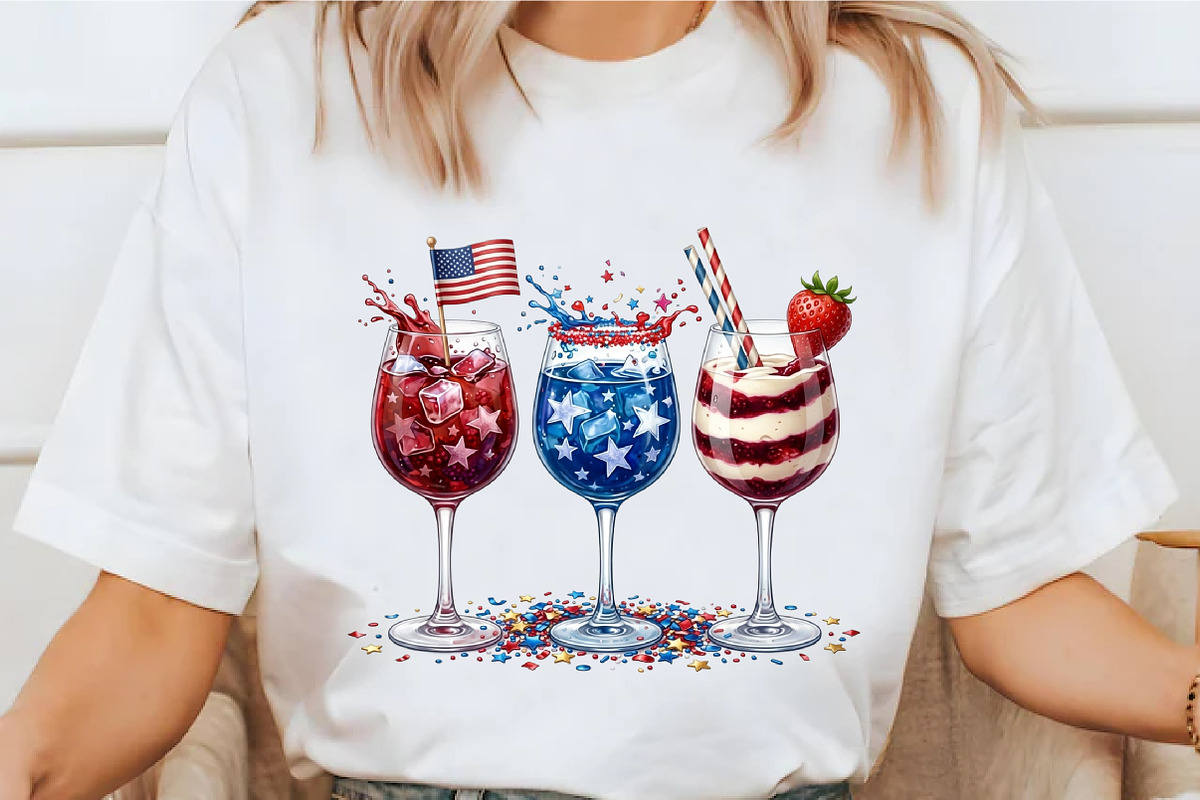 4th of July Wine Glasses PNG, a Seasonal Illustration by designcity5 (Photo 3 of 4)