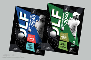 Golf Tournament Flyer Template, a Flyer Template by Satgur Graphic Design