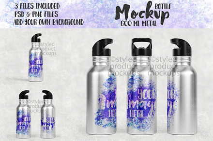 Sublimation 600ml bottle mockup