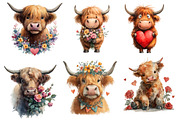 Valentines Haighland cow Clipart, an Illustration by Designworld (Thumbnail 3 of 5)