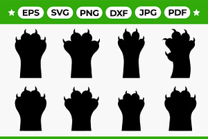 Monster Paw Silhouette Pack, an Object Graphic by Artonix
