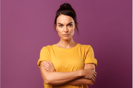 Serious woman. Generate Ai, a Person Photo by Ylivdesign