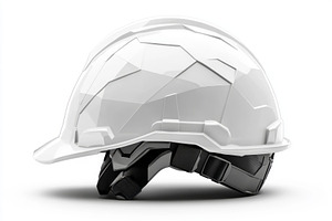 A glossy white construction helmet displayed on a clean background, featuring a, a Background Photo by ImageMir