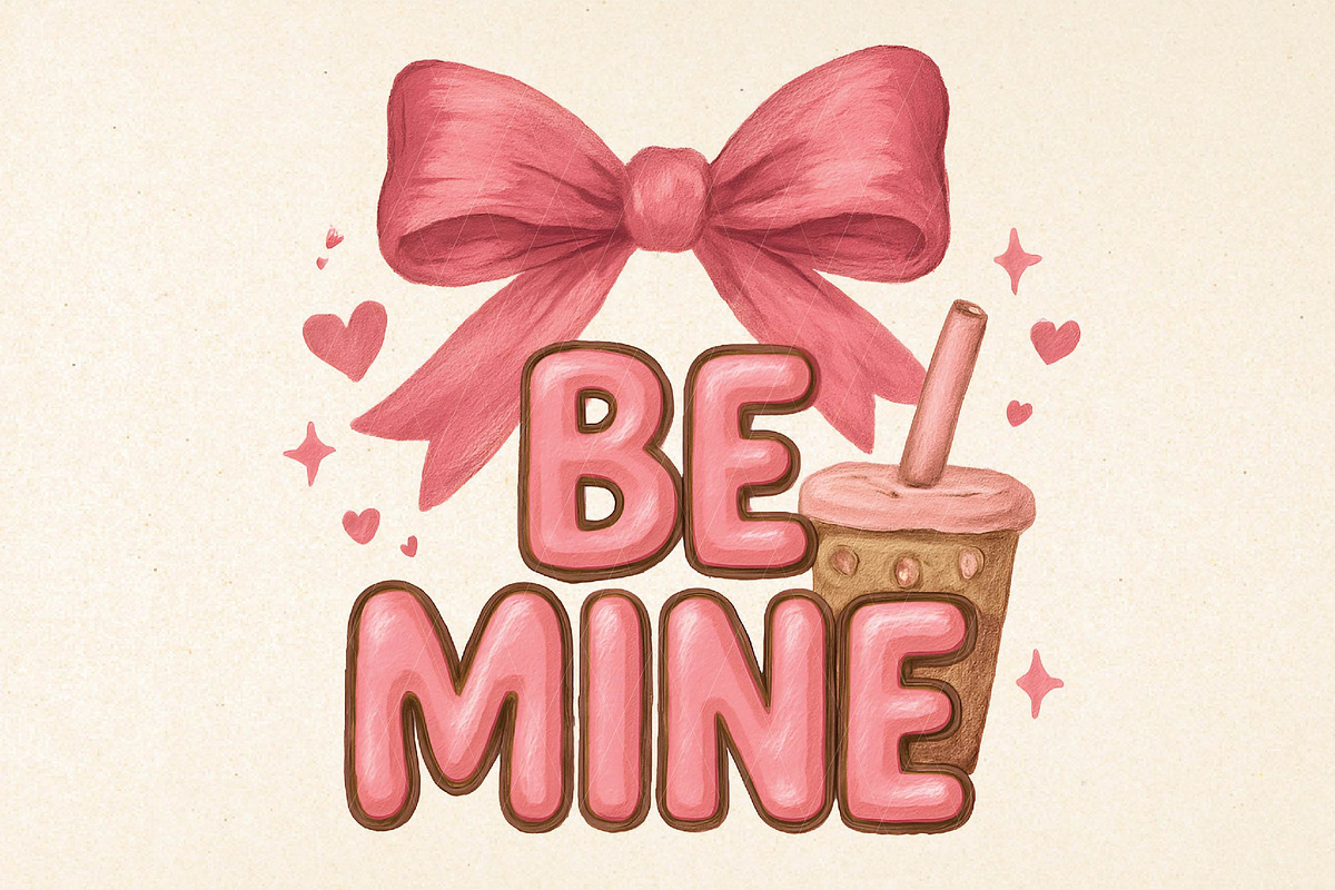 Be Mine Coquette Bow Valentine PNG, an Illustration by DreamPrint404 (Photo 1 of 8)