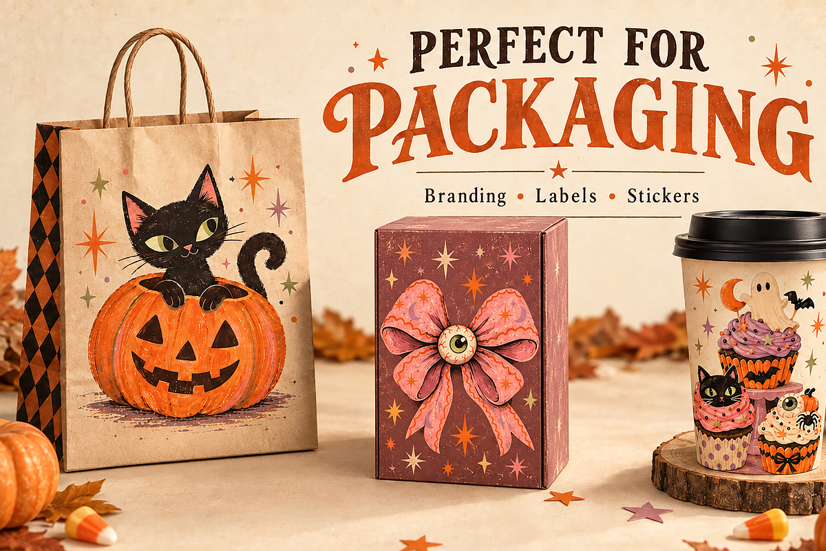 Retro Spooky Halloween Illustrations, a Background Graphic by MarisoArt (Photo 6 of 6)