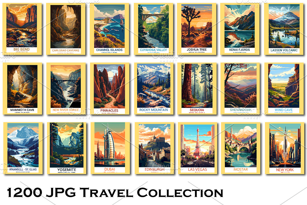 Travel Poster Wall Art Bundle, a Wallpaper Photo by Chipshpow Graphics (Photo 6 of 8)