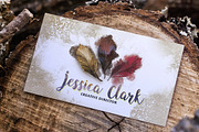 Watercolor Warm Business Card, a Business Card Template by land art (Thumbnail 6 of 9)
