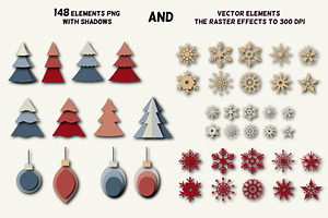 Christmas Card Set & 148 Elements