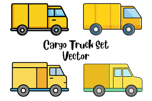 Cargo Truck Set Vector, a Transportation Illustration by Awieee1