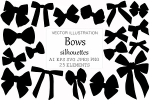 Bows Silhouettes. Bows SVG.