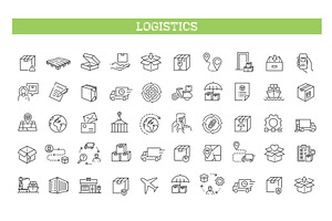 Logistics icon set, an Outline Icon by Tettygreen