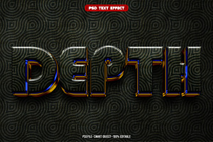 Depth 3D editable text effect