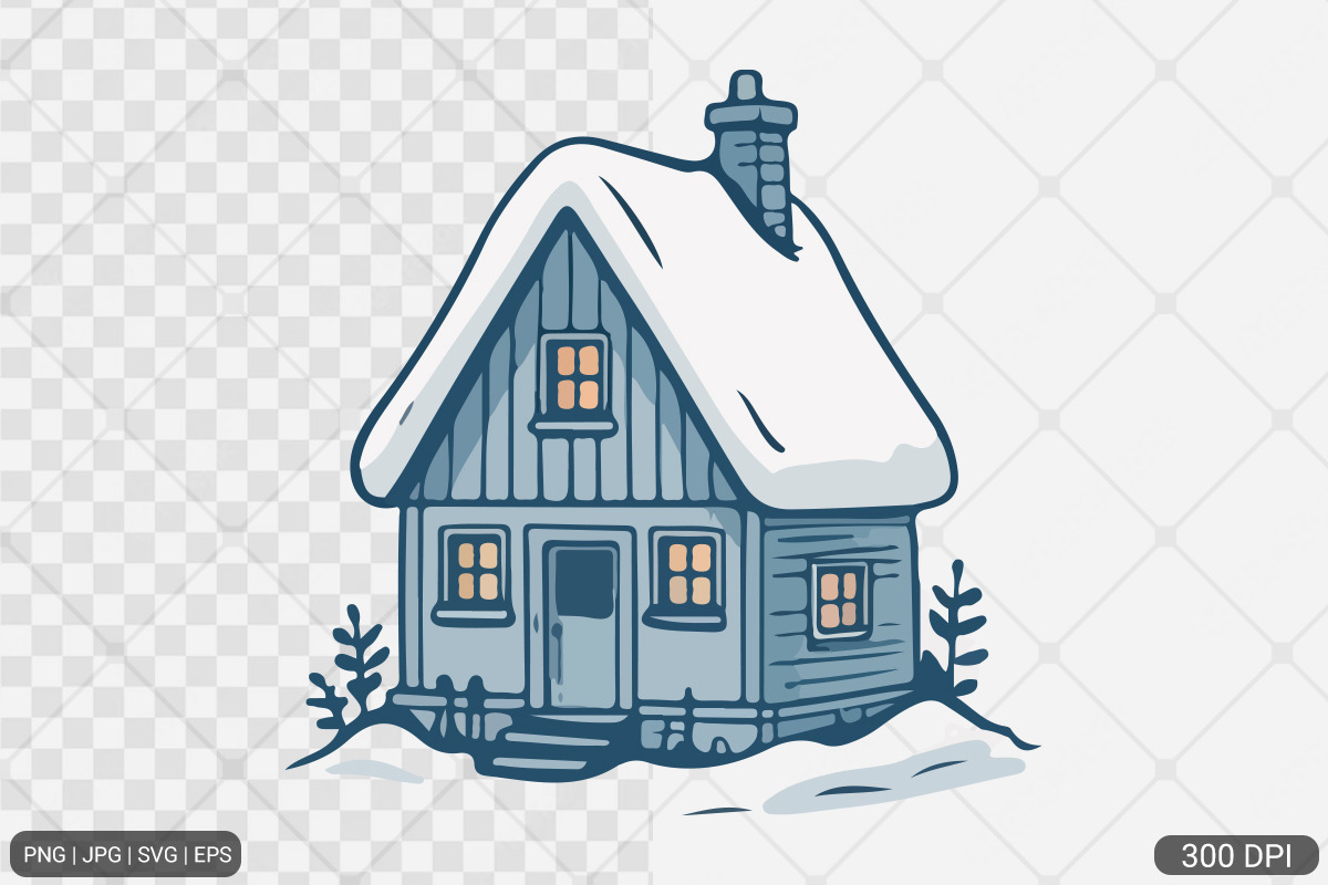 Winter Cottage Hand Drawn Bundle, a Photo by Actual Pixel (Photo 2 of 8)
