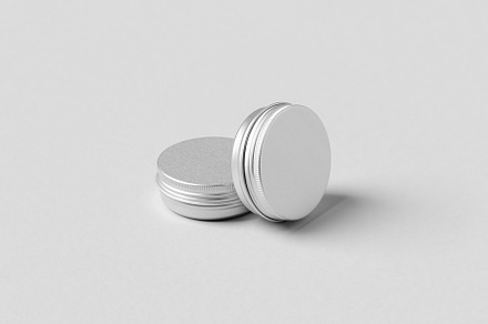 Metal cosmetic jar mockup JPEG