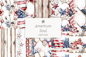 Red White Blue Digital Paper Pack, a Pattern Graphic by GlamArtZhanna