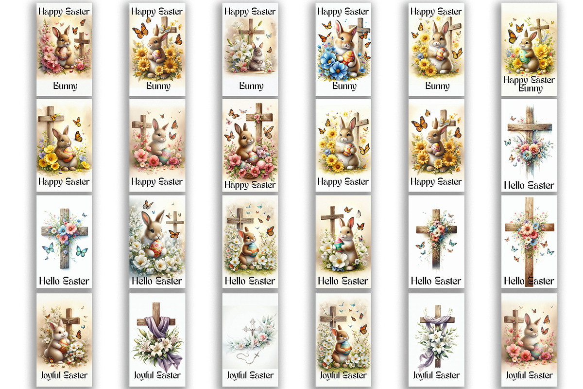 Happy Easter Kitchen Towel BUNDLE, a Seasonal Illustration by ElenazlataArt (Photo 1 of 5)