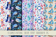 Nautical Collection | 65 elements, an Animal Illustration by Aquarellka (Thumbnail 3 of 7)