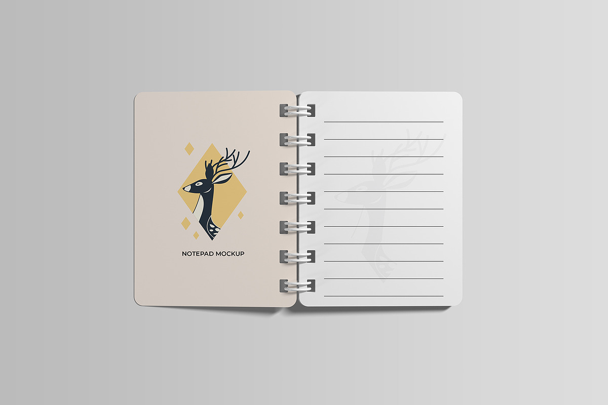Spiral Notepad Mockup, a Magazine Template by AlkStudio (Photo 3 of 11)