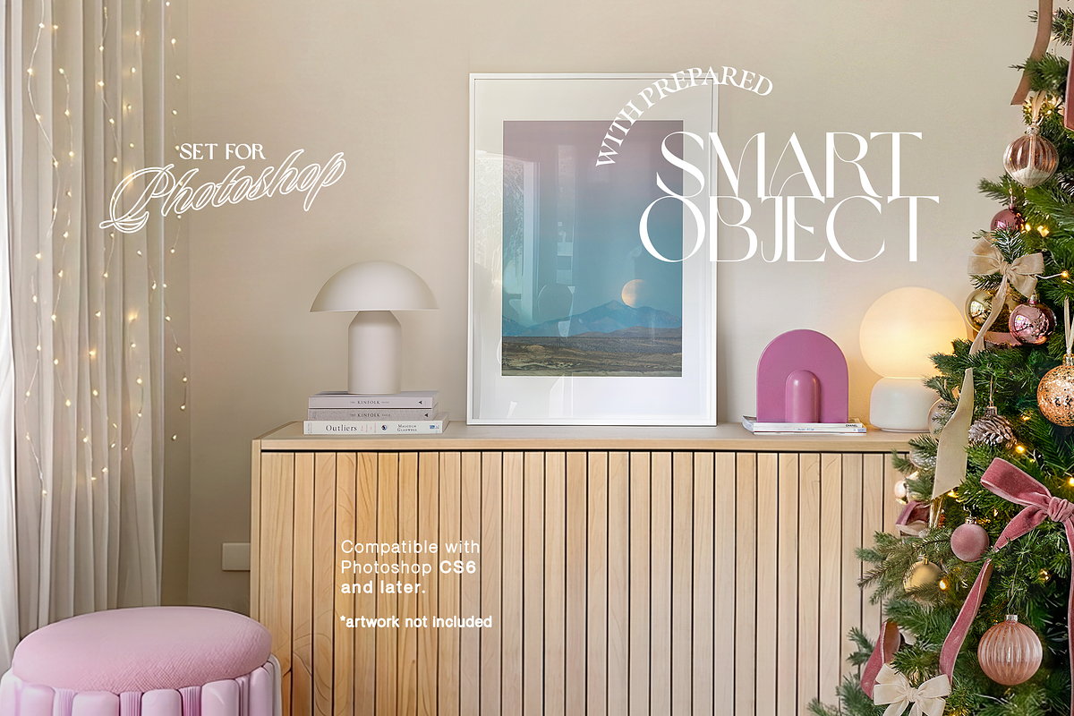 DIN A White Frame Festive Mockup, a Household Mockup by WasMockups (Photo 5 of 6)