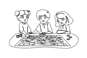 dice kids strategy game vector, a Person Illustration by pikepicture