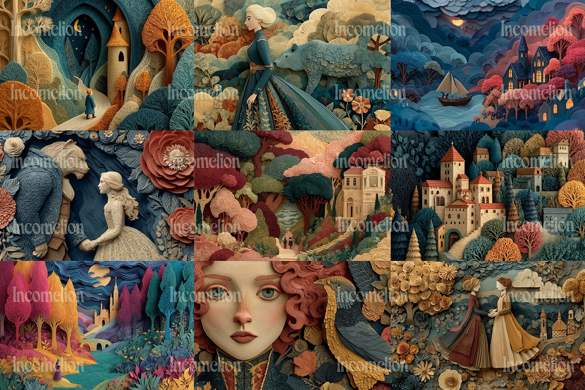 50 Fairytale Cut Paper Collages, a Person Illustration by Incomelion (Photo 5 of 13)