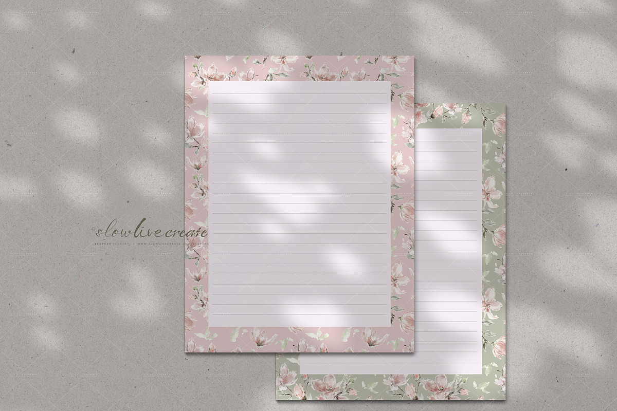 Floral Notepad Template | 33 Designs, a Stationery Template by slowlivecreate (Photo 11 of 15)