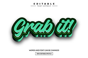 Grab It 3D Editable Text Effect