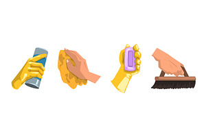 Hand with Cleaning Tool Do Domestic, an Object Illustration by TopVectors