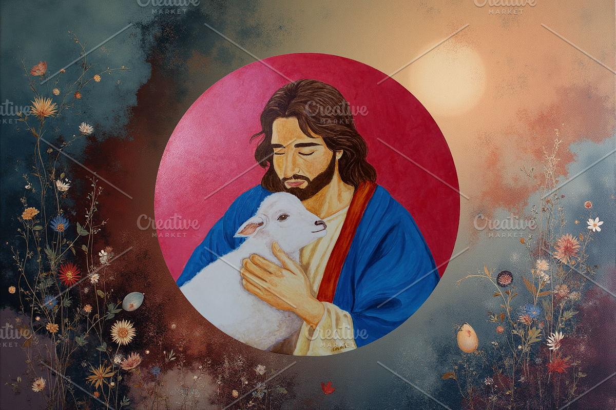 Jesus & Lamb | Acrylic Painting, an Illustration by AMMi (Photo 3 of 4)