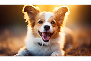 playful happy small dog ai generated, an Animal Photo by pikepicture