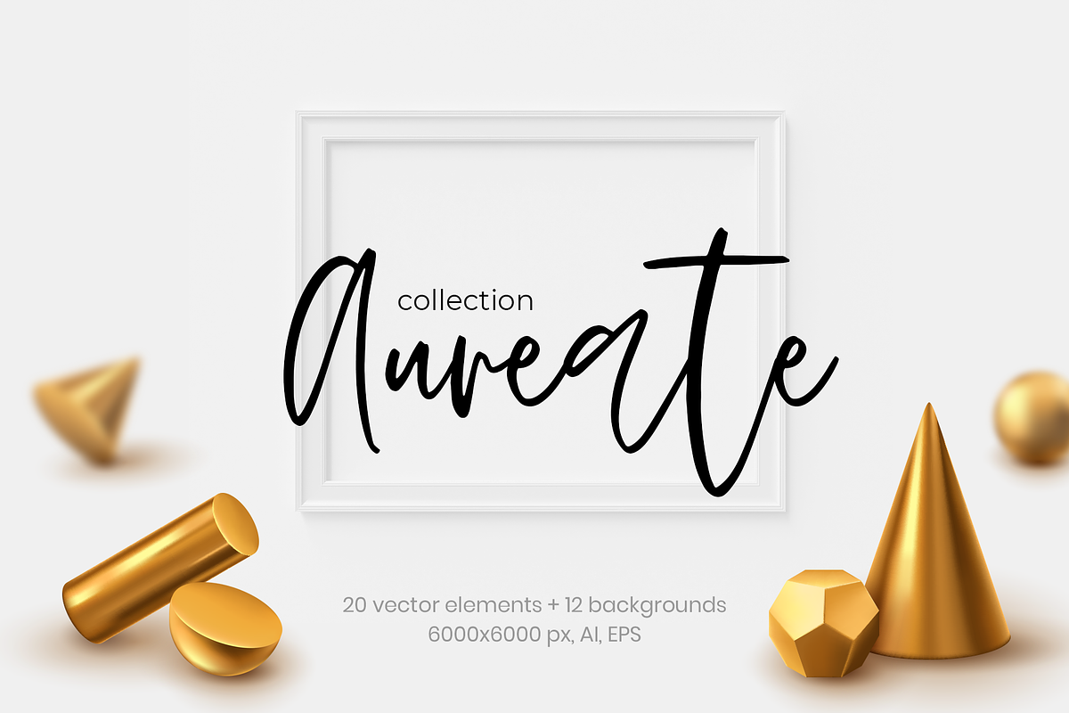 Aureate 3D objects collection, an Object Graphic by VitalexStudio (Photo 1 of 8)