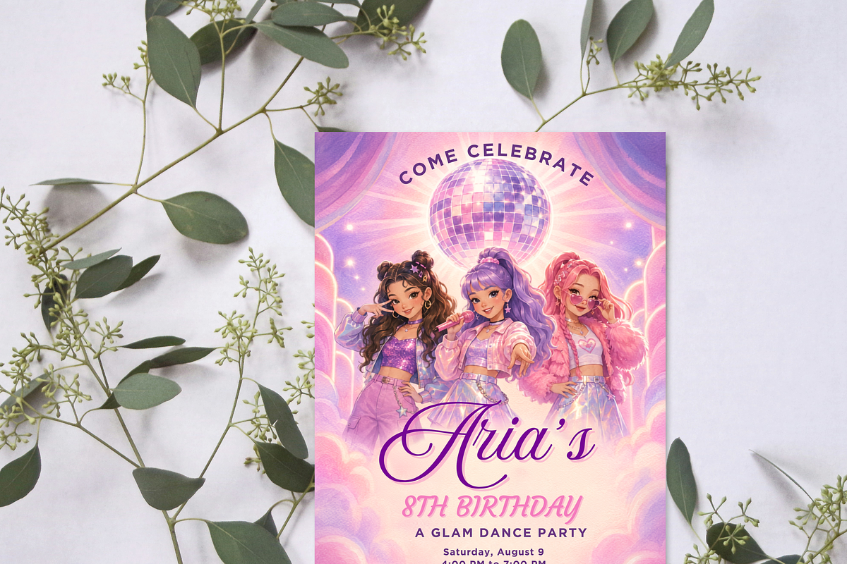 Kpop Birthday Invitation, an Invitation Template by heynomi (Photo 3 of 19)