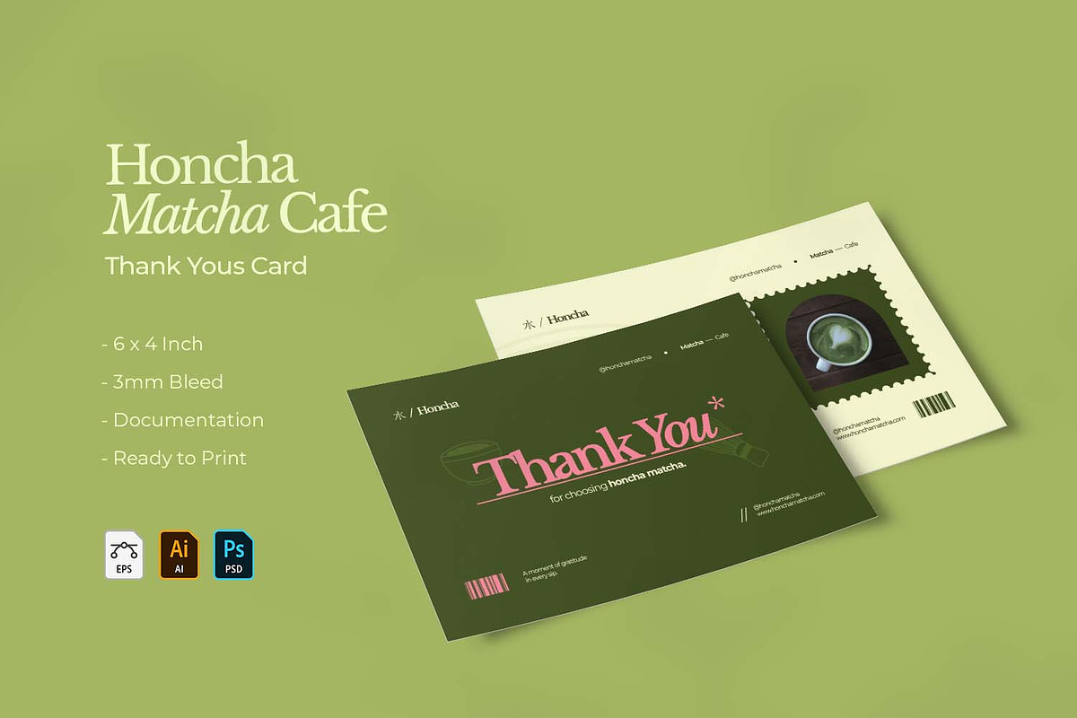 Honcha - Thank You Card, a Card Template by VUNIRA (Photo 1 of 3)