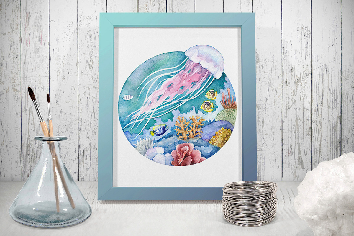 Watercolor Animals of the Ocean, an Animal Illustration by Green_leaf_17 (Photo 4 of 5)