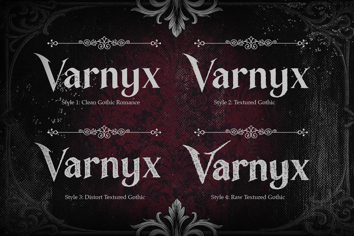 Varnyx - Romance Horror Font Family, a Blackletter Font by Inviline.co (Photo 6 of 15)
