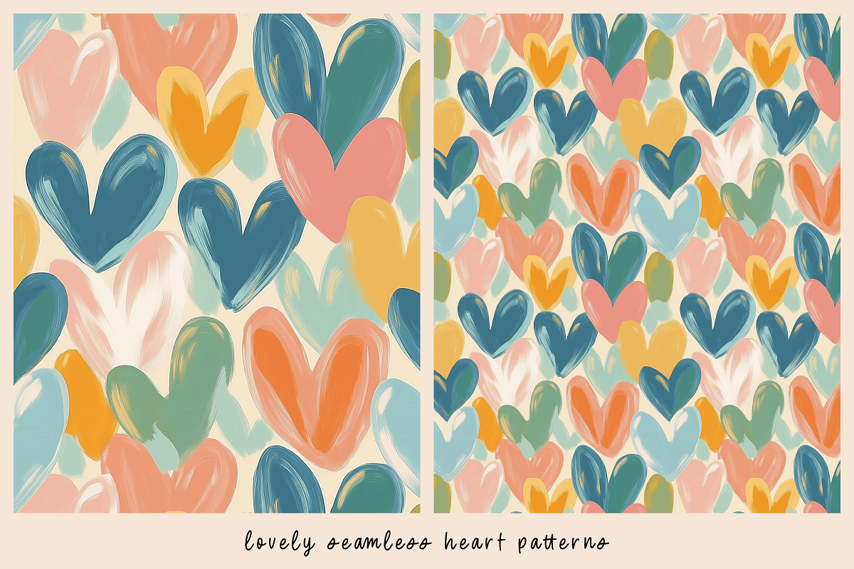 12 Lovely Seamless Heart Patterns, a Pattern Graphic by DesignRocket (Photo 6 of 13)