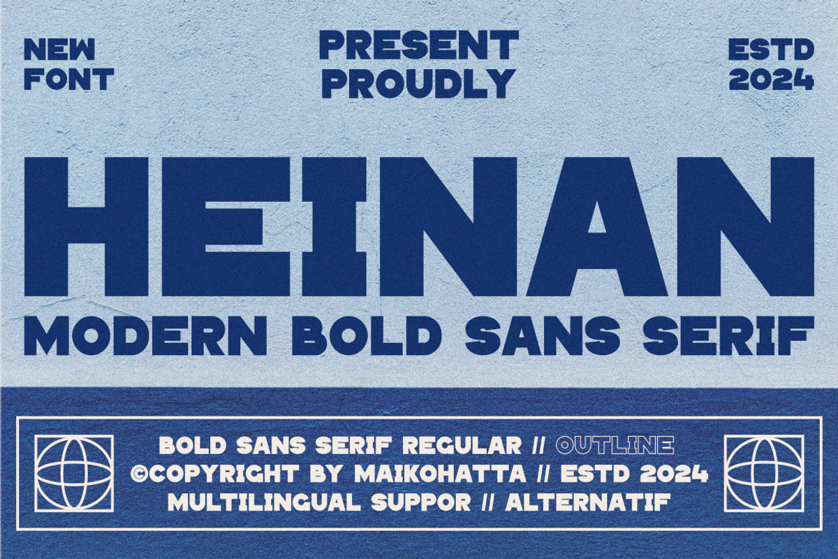 Heinan - Modern Bold Sans Serif, a Sans Serif Font by MaikoHatta (Photo 1 of 9)