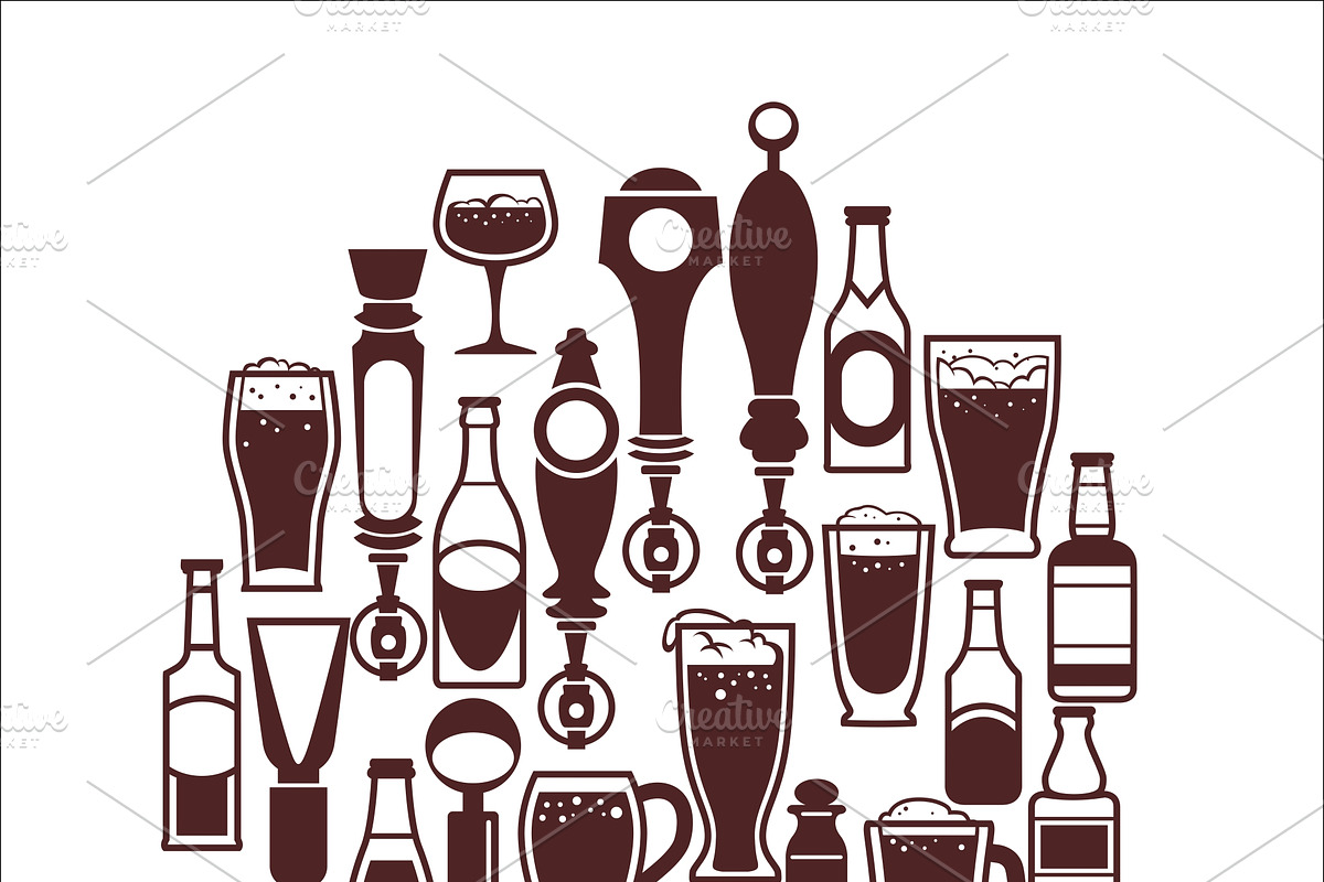 Pub Foods&Drinks | Doodle Vector, a Pattern Graphic by Red Spruce's Vector Shop (Photo 5 of 11)